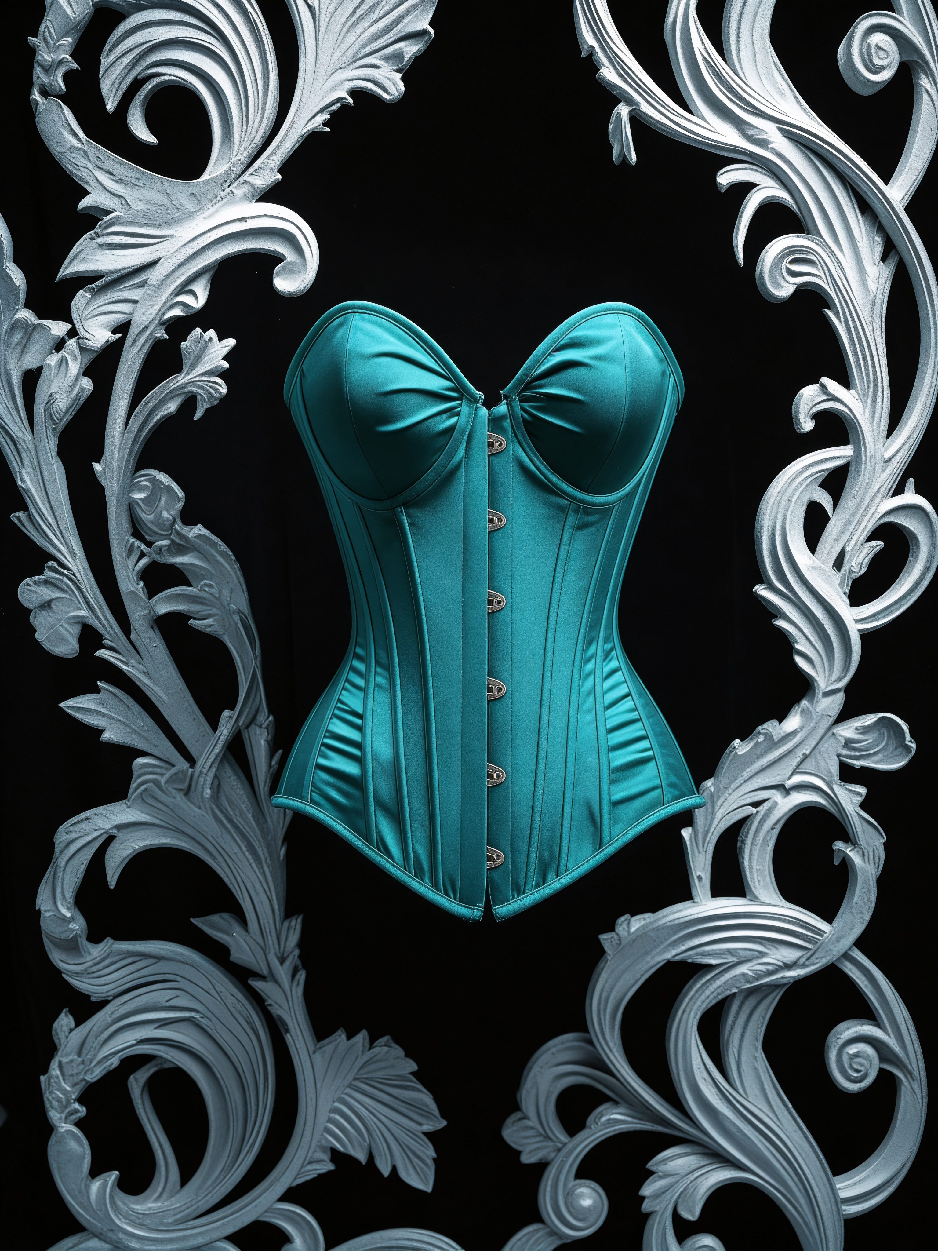 Corset satin teal VELARA MUSE