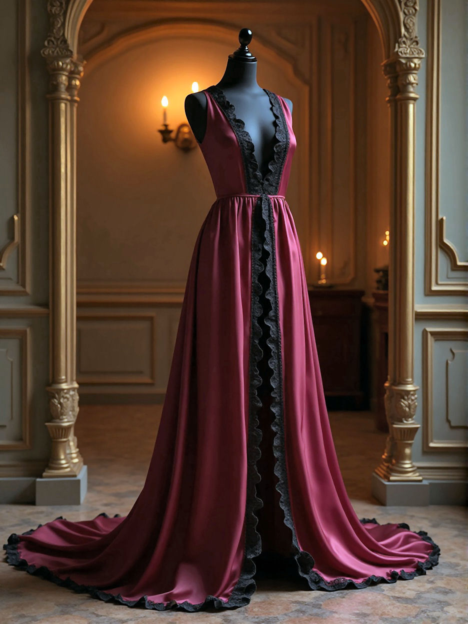 Déshabillé bordeaux VELARA MUSE